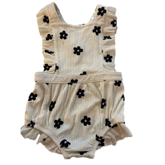 Baby Girls' Romper - Cat & Jack™, Color: Off-White, Size: 6-9M - Picture 2 of 8